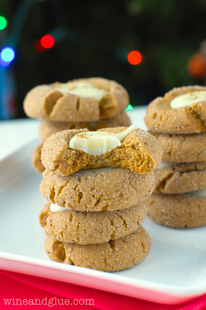 Gingerbread White Fudge Thumbprint Cookies Wine & Glue